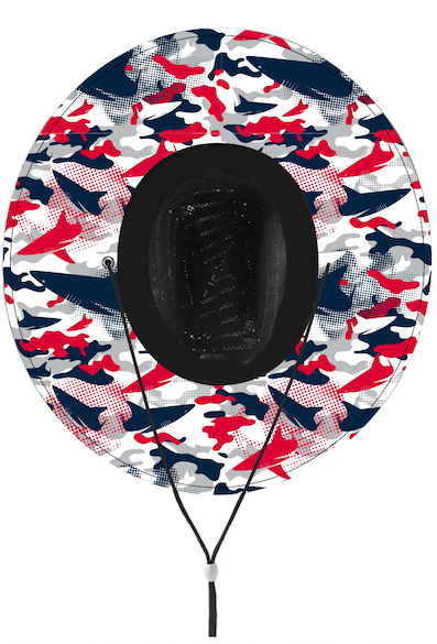 BlacktipH Straw Hat - Red White and Blue Shark Camo- Black Cheap